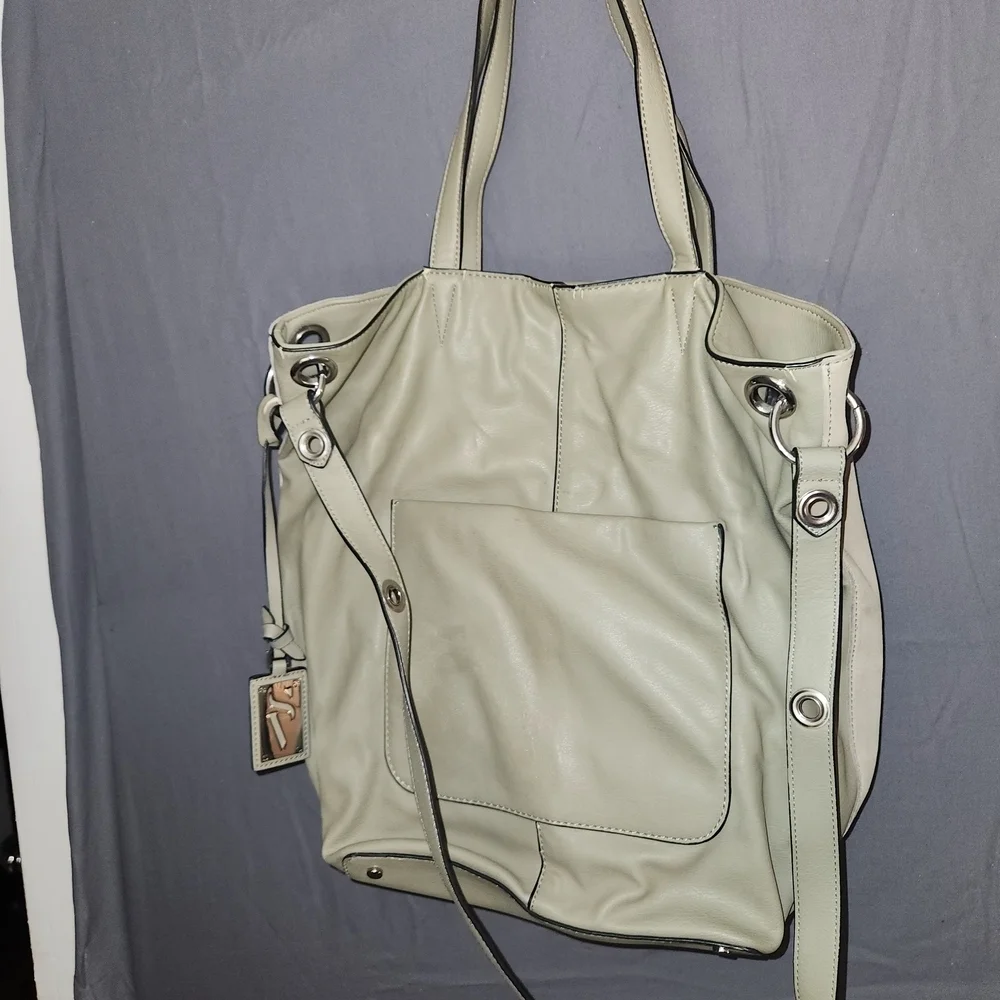 Simply Vera Vera Wang Oakland leather and suede shoulder crossbody tote bag